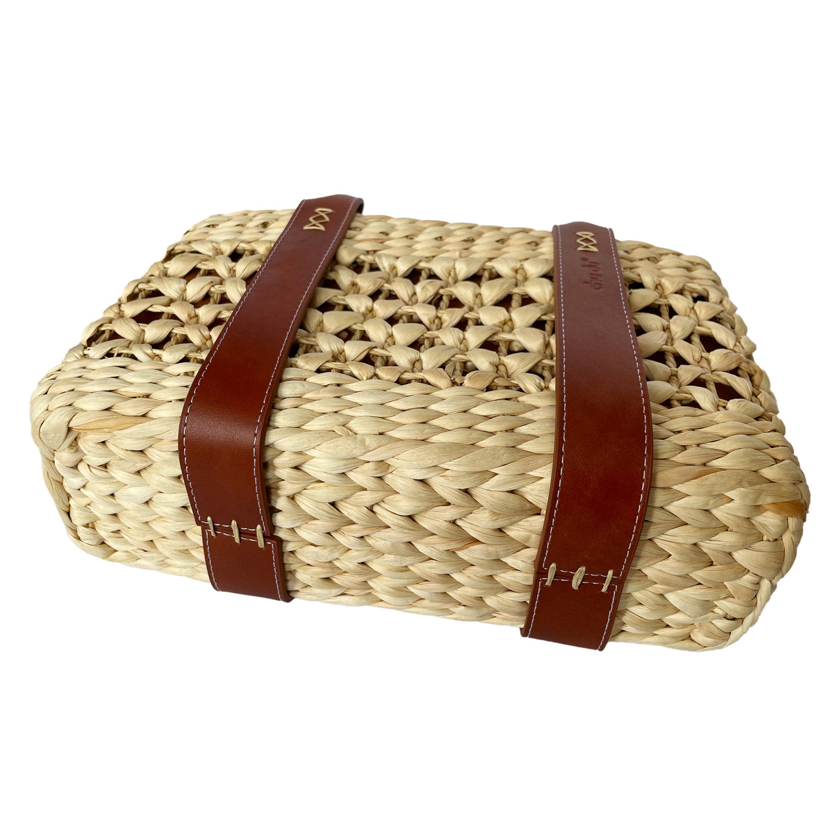 Handmade Medium Little Joy Bag – Sustainable Water Hyacinth Crossbody With Cowhide Leather Strap For Women