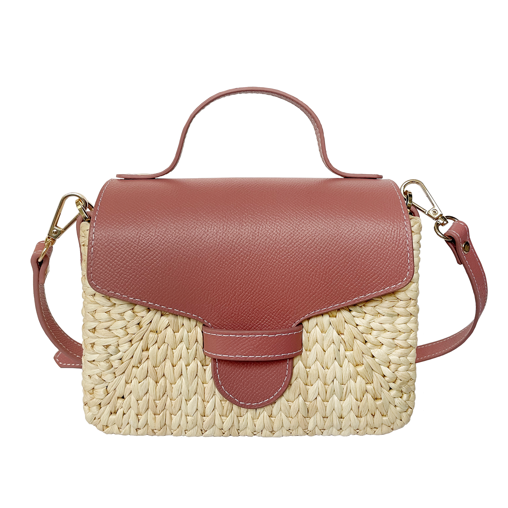 Eco-Friendly Hyacinth Tote – Handmade Straw Bag with Leather Handle | Unique Gift for Her | Small Little Joy