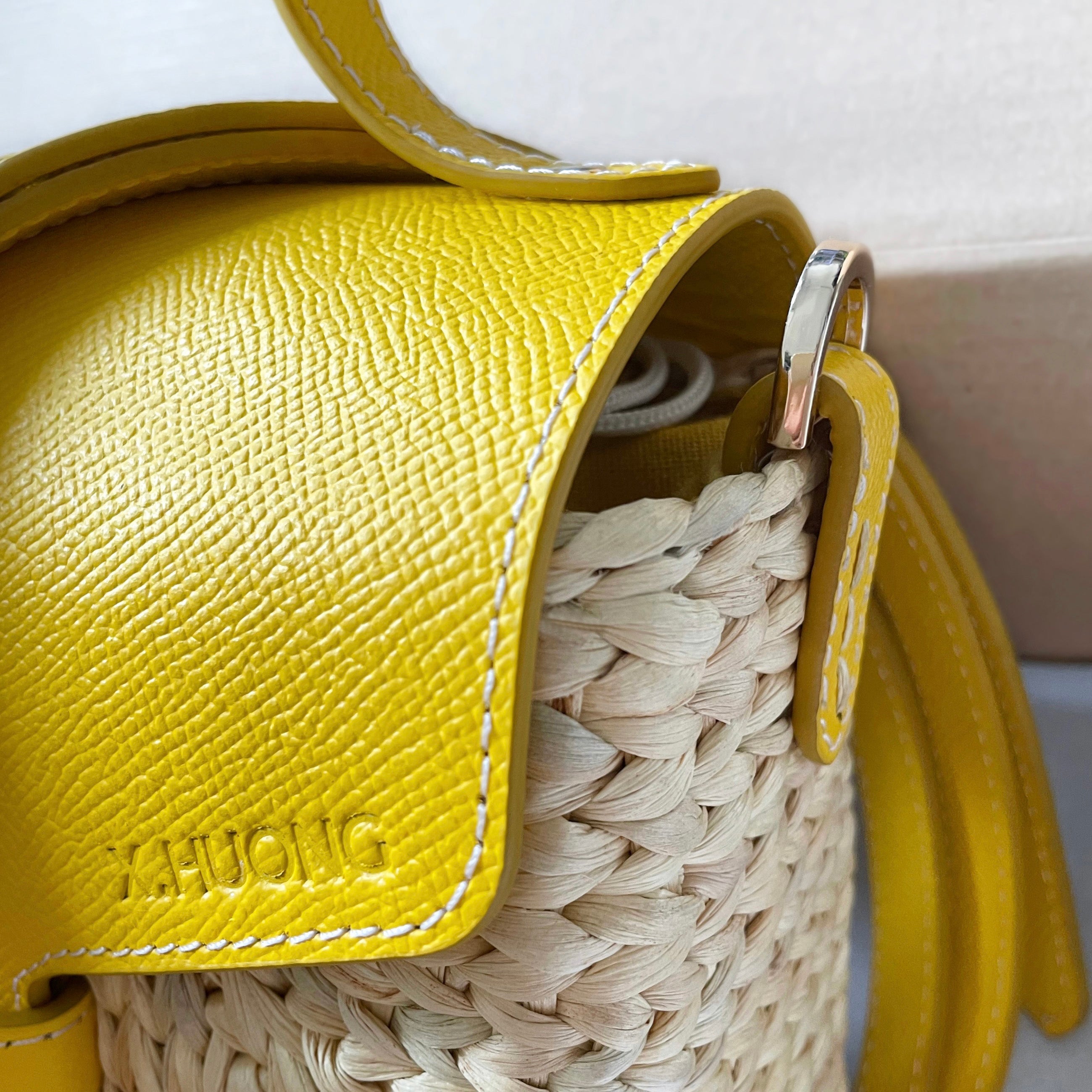 Eco-Friendly Hyacinth Tote – Handmade Straw Bag with Leather Handle | Unique Gift for Her | Small Little Joy