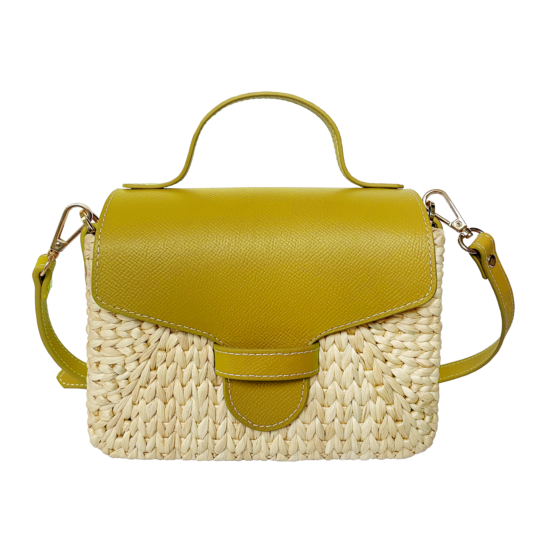 Eco-Friendly Hyacinth Tote – Handmade Straw Bag with Leather Handle | Unique Gift for Her | Small Little Joy