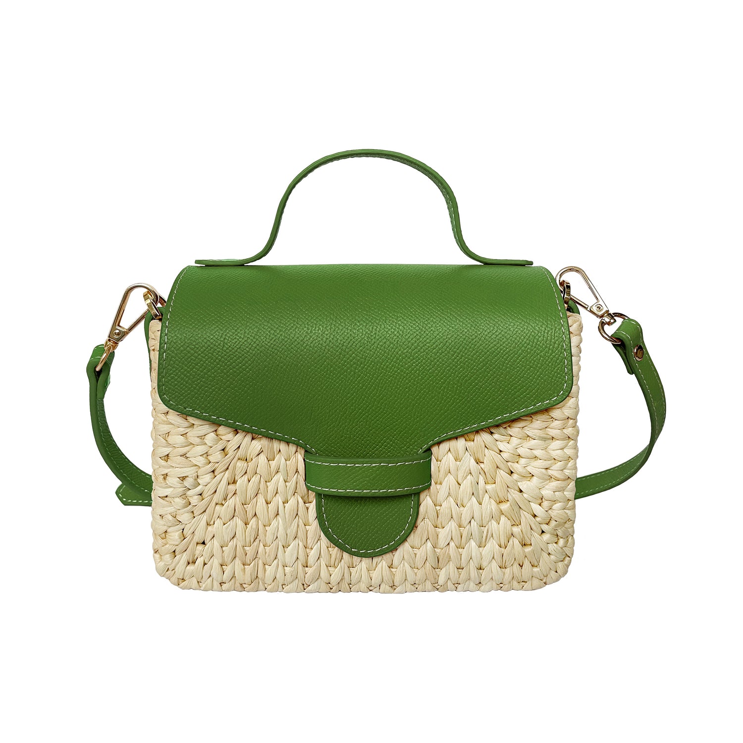 Eco-Friendly Hyacinth Tote – Handmade Straw Bag with Leather Handle | Unique Gift for Her | Small Little Joy