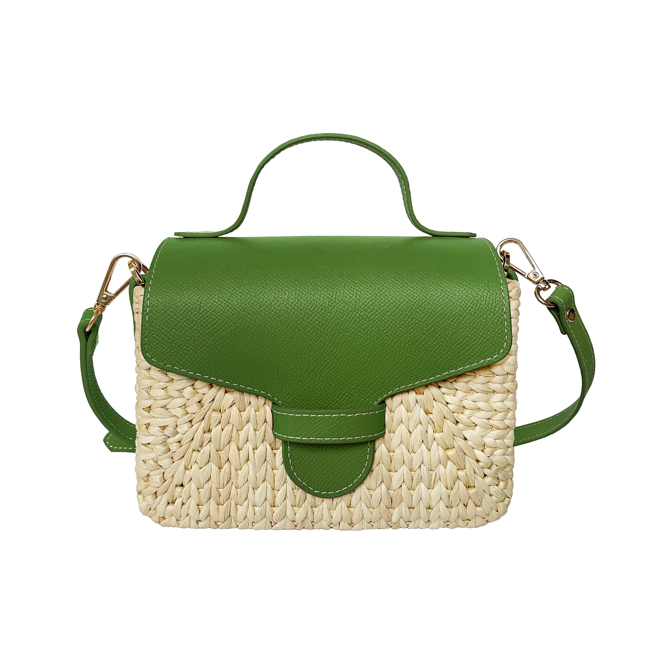 Eco-Friendly Hyacinth Tote – Handmade Straw Bag with Leather Handle | Unique Gift for Her | Small Little Joy