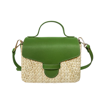 Eco-Friendly Hyacinth Tote – Handmade Straw Bag with Leather Handle | Unique Gift for Her | Small Little Joy