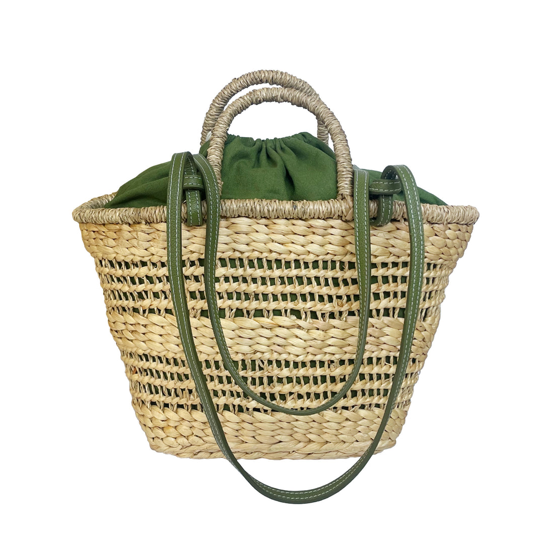 Handmade Summer Beach Bag – Sustainable Water Hyacinth Shoulder With Cowhide Leather Strap For Women
