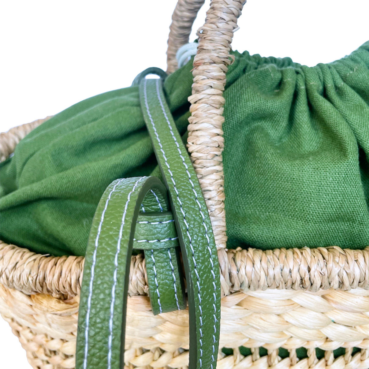 Handmade Summer Beach Bag – Sustainable Water Hyacinth Shoulder With Cowhide Leather Strap For Women
