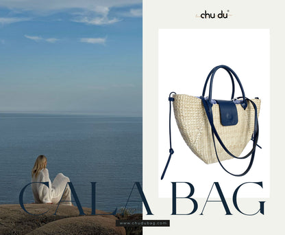Handmade Cala Bag – Sustainable Water Hyacinth Shoulder With Cowhide Leather Strap For Women