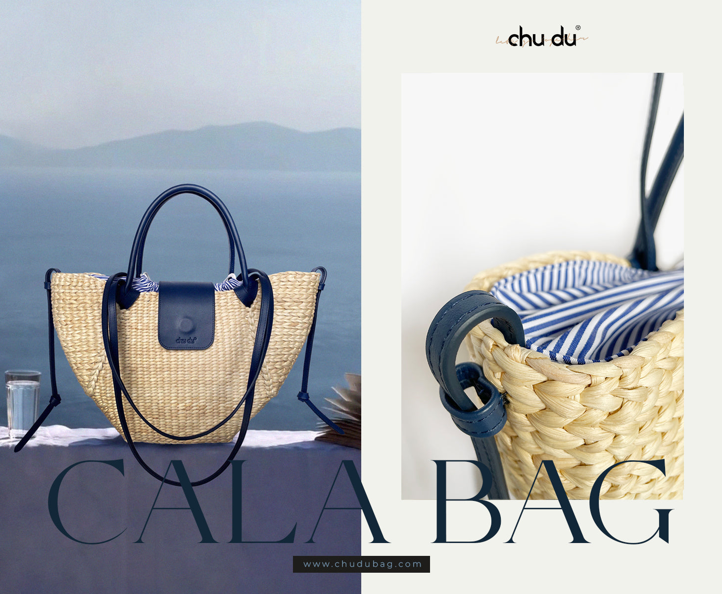 Handmade Cala Bag – Sustainable Water Hyacinth Shoulder With Cowhide Leather Strap For Women