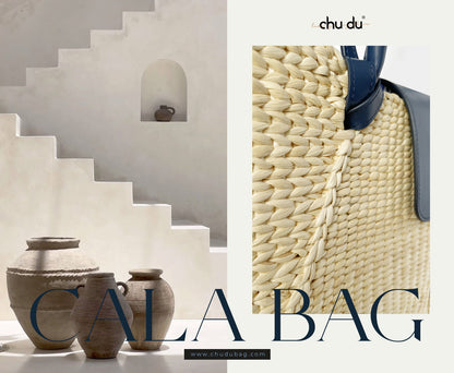 Handmade Cala Bag – Sustainable Water Hyacinth Shoulder With Cowhide Leather Strap For Women