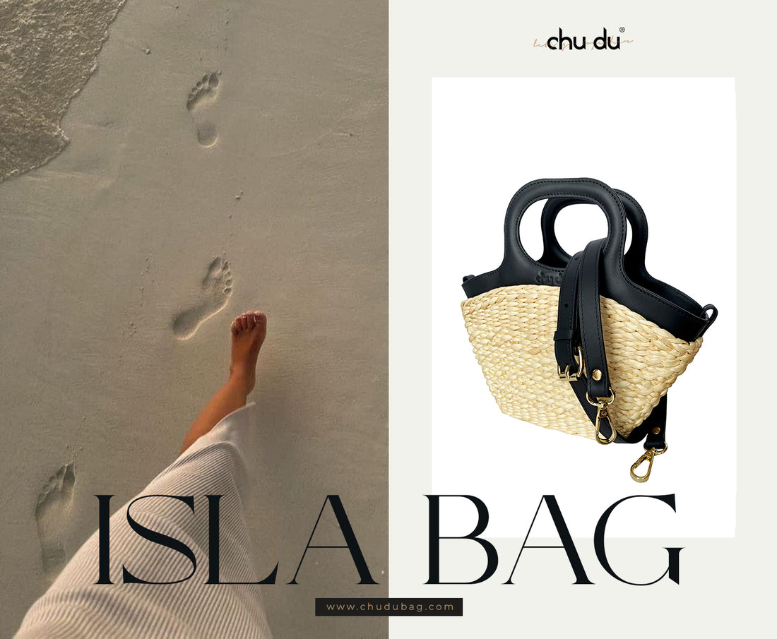 Handmade Isla Bag – Sustainable Water Hyacinth Shoulder With Cowhide Leather Strap For Women
