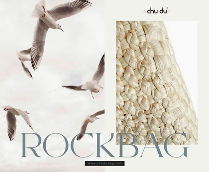 Handmade Rock Bag – Sustainable Water Hyacinth Shoulder With Cowhide Leather Strap For Women